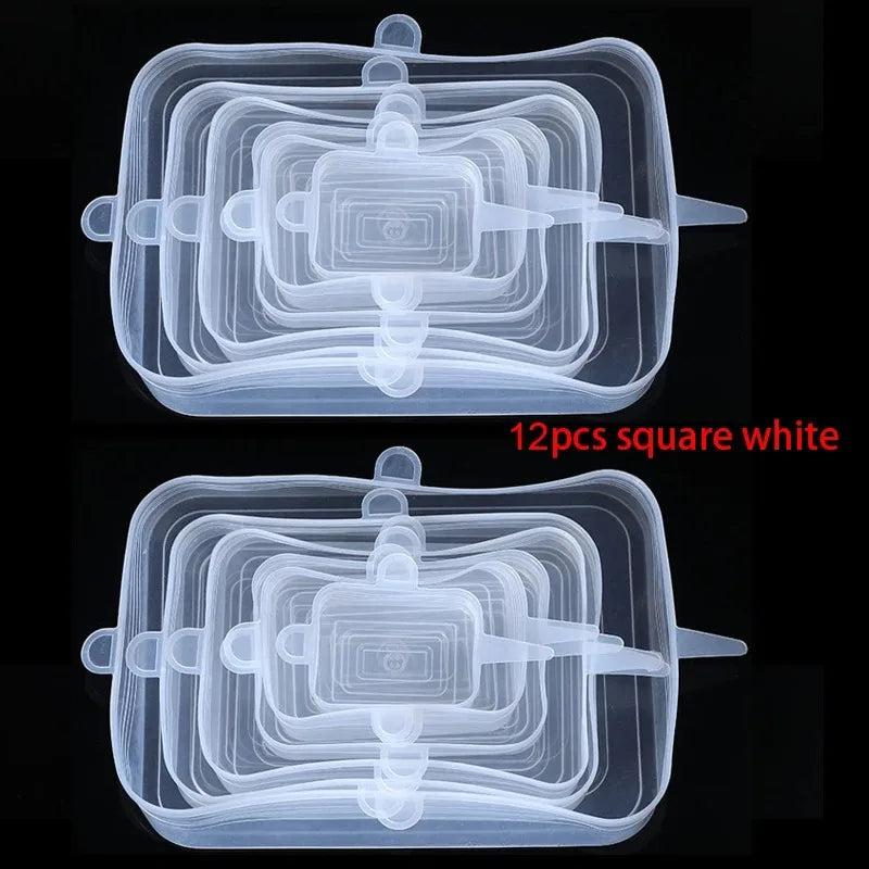 Reusable Silicone Stretch Lids – 12 Pack (Leak-Proof, Food-Safe)