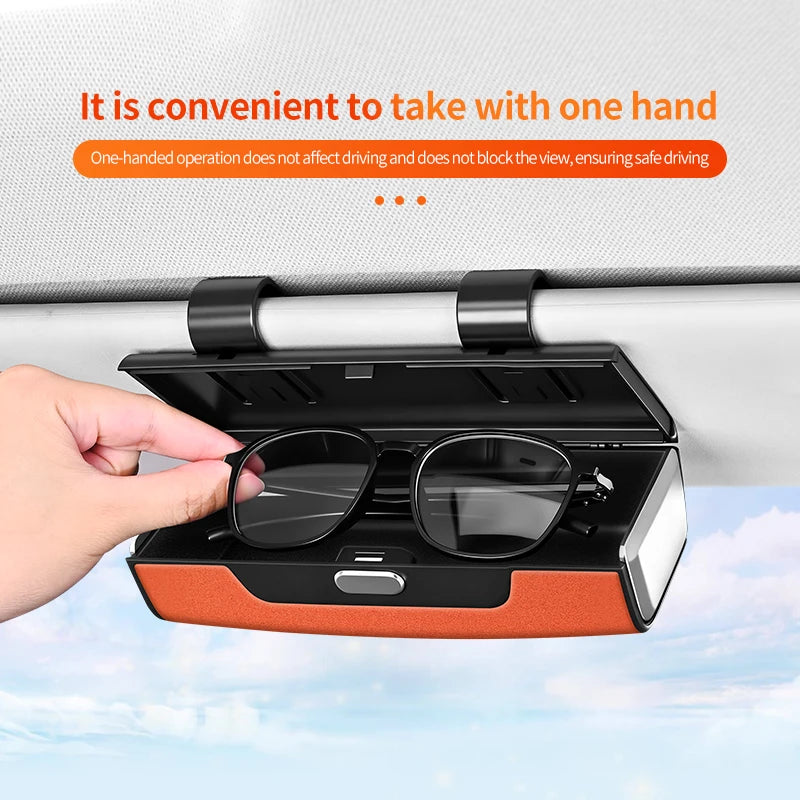 Car Visor Sunglasses Holder – Clip-On Storage Case