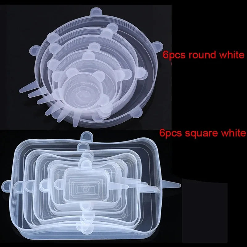 Reusable Silicone Stretch Lids – 12 Pack (Leak-Proof, Food-Safe)