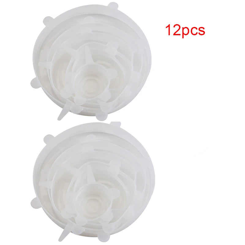 Reusable Silicone Stretch Lids – 12 Pack (Leak-Proof, Food-Safe)