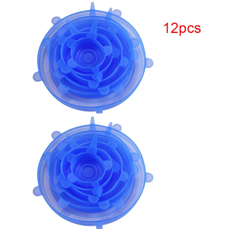 Reusable Silicone Stretch Lids – 12 Pack (Leak-Proof, Food-Safe)