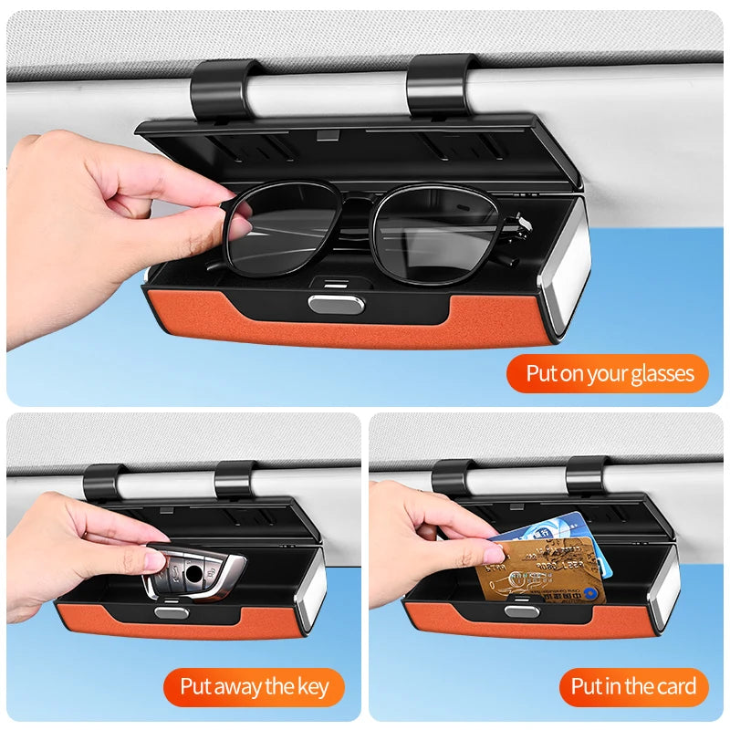 Car Visor Sunglasses Holder – Clip-On Storage Case