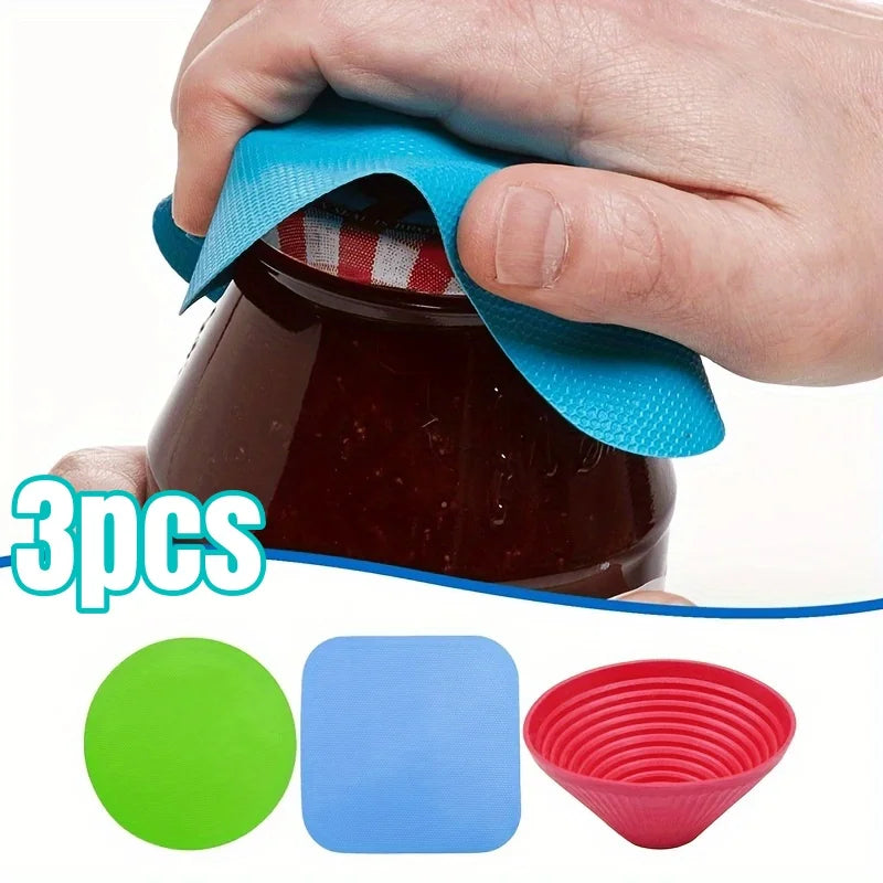 Non-Slip Silicone Jar Opener Grip Pads (3-Pack)