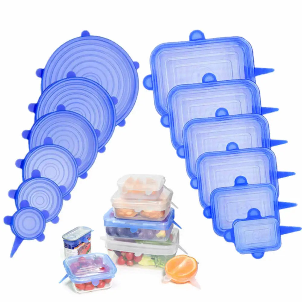 Reusable Silicone Stretch Lids – 12 Pack (Leak-Proof, Food-Safe)